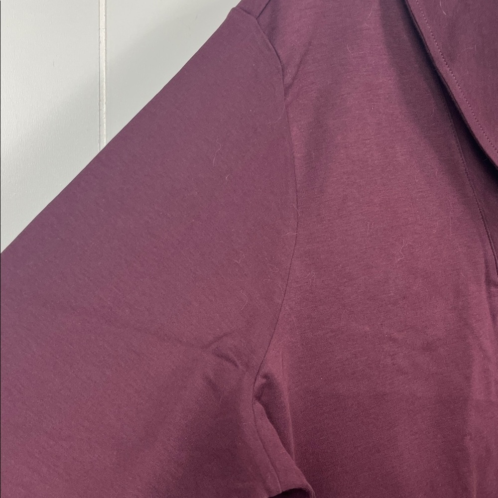 L.L. Bean Women's Pullover Top 2X Plus Burgundy Shawl Collar 100% Cotton NWOT - Picture 4 of 12
